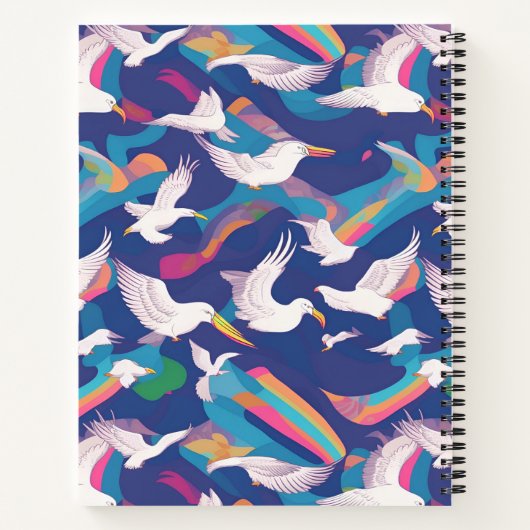 Albatross Regenbogen Personalisiertes Muster Notizblock (Rückseite)