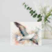 Albatross Wasserfarbe Postkarte (Stehend Vorderseite)