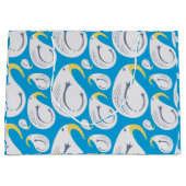 Albatross Weiß, Blau, Gelb, Grau, Große Geschenktüte (Vorderseite)