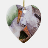 Albatrosse in der Liebevalentine-Verzierung Keramikornament (Rechts)
