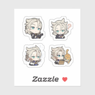 Albedo Genshin Impact 4er Sticker-Set Extra Aufkleber