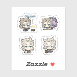 Albedo Genshin Impact 4er Stickerbogen Aufkleber