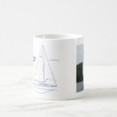 Alberg entwarf Segelboot der Südküsten-23 Kaffeetasse (Mittel)