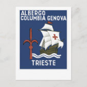 Albergo Columbia Genoa ~ Trieste Postkarte (Vorderseite)
