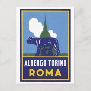 Albergo Torino Roma Reiseposter Postkarte