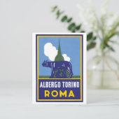 Albergo Torino Roma Travel Poster Postkarte (Stehend Vorderseite)