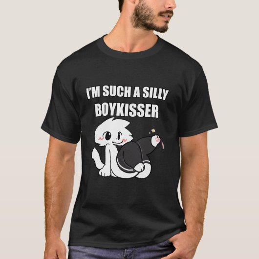 Albern Boy Kisser Meme Femboy Gay Pride LGBTQ Long T-Shirt (Vorderseite)