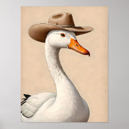 Albern Cowboy Goose - Quirky Western Mauer Kunst Poster