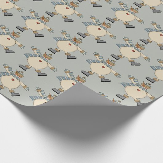 Albern Dancing Snowman Geschenkpapier (Ecke)