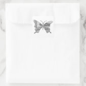 Albern Doodle Butterfly Quadratischer Aufkleber (Tasche)