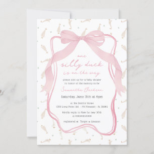 Albern Duck Blue Bow Boy Baby Shower Einladung