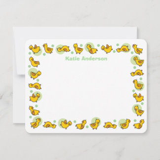 Albern Duckies Green Baby Dusche Danke Karte