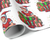 Albern Funny Christmas Weihnachtsmann Elf Kind Geschenkpapier (Rolleneckpunkt)