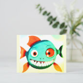Albern Funny Fish Postcard Postkarte (Stehend Vorderseite)