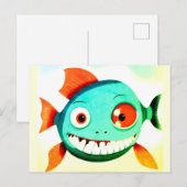 Albern Funny Fish Postcard Postkarte (Vorne/Hinten)