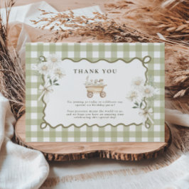 Albern Gänse 1. Geburtstag Gingham Dankeskarte