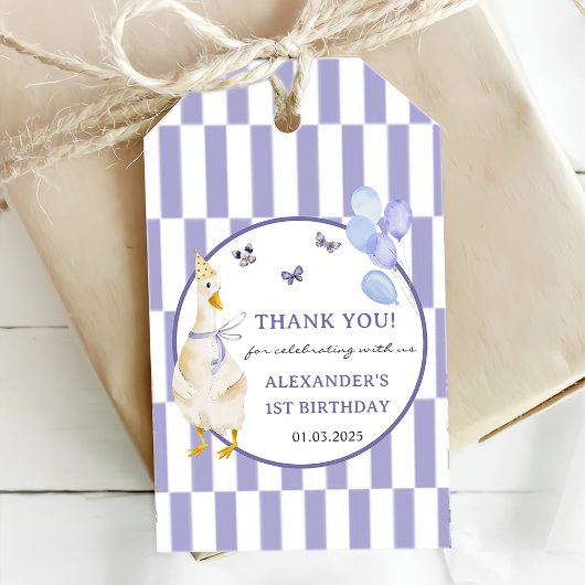 Albern Gänse 1. Geburtstag Party Geschenkanhänger