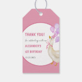 Albern Gänse 1. Geburtstag Party Geschenkanhänger (Rückseite)