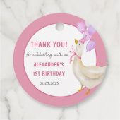 Albern Gänse 1. Geburtstag Party Geschenkanhänger (Rückseite)