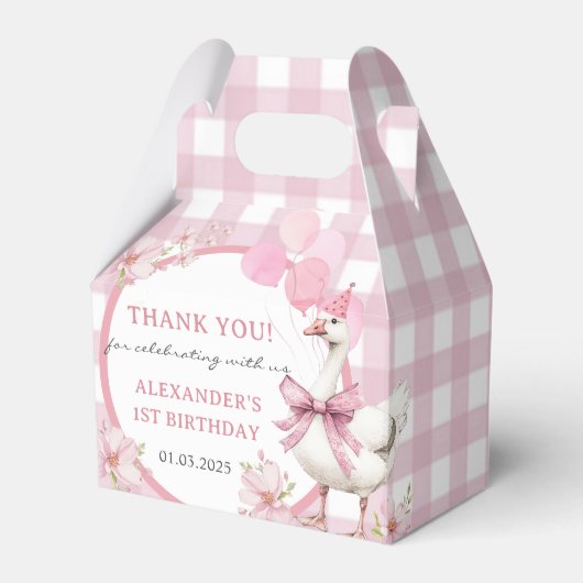 Albern Gänse 1. Geburtstag Party Geschenkschachtel (Vorderseite)