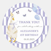 Albern Gänse 1. Geburtstag Party Runder Aufkleber (Vorderseite)