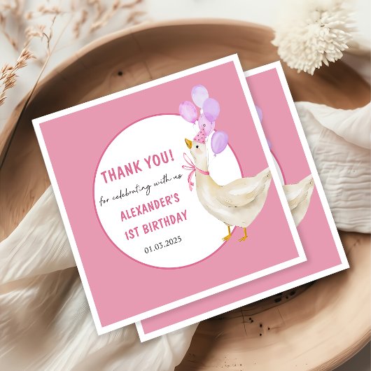 Albern Gänse 1. Geburtstag Party Serviette