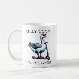 Albern Gänse auf der Loose Gänse Skaten auf Scoote Kaffeetasse