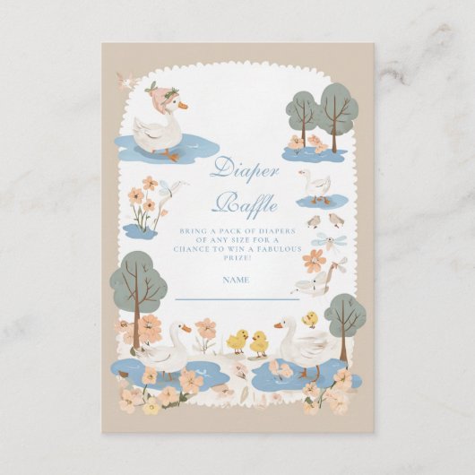 Albern Gänse Baby Diapper Raffle Begleitkarte (Vorderseite)