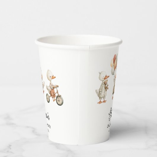 Albern Gänse Baby Dusche personalisierte Papiertüc Pappbecher (Rechts)