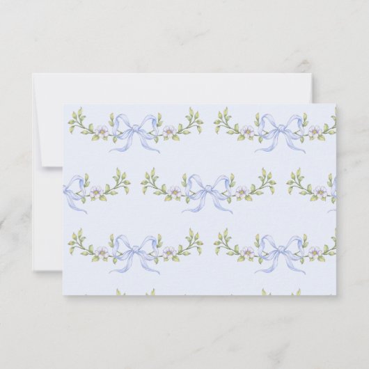 Albern Gänse Blue Bow Baby Dusche Dankeskarte (Rückseite)