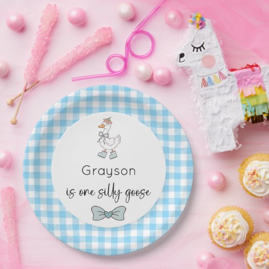 Albern Gänse Blue Geburtstag Pappteller (Party)