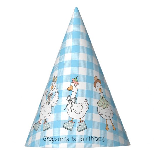 Albern Gänse Blue Geburtstag Partyhütchen (Vorderseite)