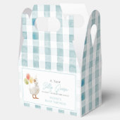 Albern Gänse Blue Gingham Baby Dusche Geschenkschachtel (Geöffnet)