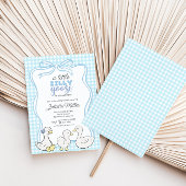 Albern Gänse Boys Gingham Baby Dusche Einladung