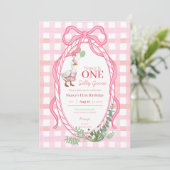 Albern Gänse Erstgeburt Rosa Einladung (Stehend Vorderseite)