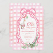 Albern Gänse Erstgeburt Rosa Einladung (Vorne/Hinten)