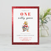 Albern Gänse Geburtstag Einladung (Stehend Vorderseite)