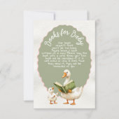 Albern Gänse Gingham Baby Showbücher für Baby Einladung (Vorderseite)