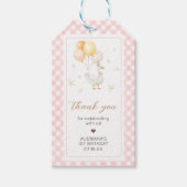 Albern Gänse Gingham Birthday Party Gefälligkeitst Geschenkanhänger (Vorderseite)