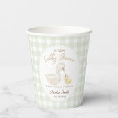 Albern Gänse Gingham Duck Babydusche Pappbecher (Rückseite)
