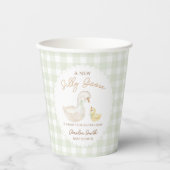 Albern Gänse Gingham Duck Babydusche Pappbecher (Vorderseite)