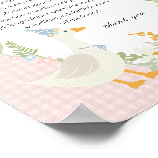 Albern Gänse Gingham Gingham Windeln Poster (Ecke)