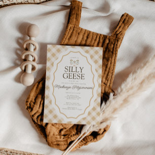 Albern Gänse Gingham Triplet Kinderdusche Einladun Einladung