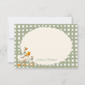 Albern Gänse Gingham Vielen Dank Einladung (Rückseite)