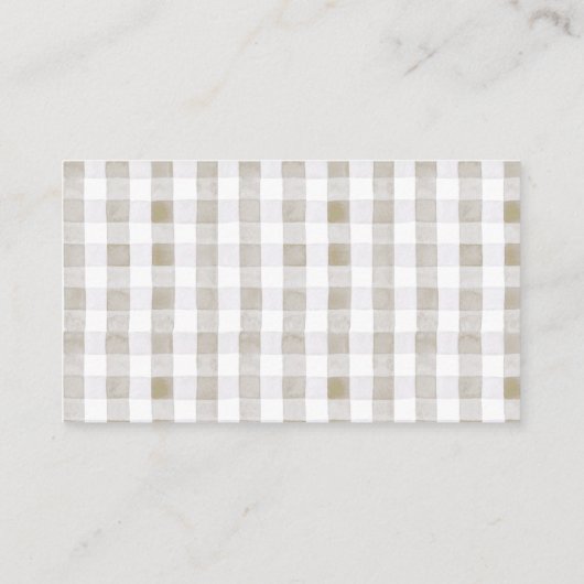 Albern Gänse Greige Gingham Diaper Raffle Ticket Begleitkarte (Rückseite)