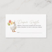 Albern Gänse Greige Gingham Diaper Raffle Ticket Begleitkarte (Vorderseite)