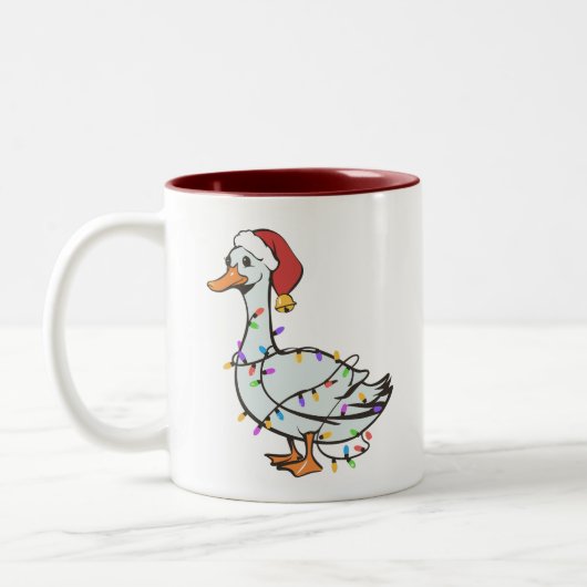 Albern Gänse Leichte Weihnachten Weihnachtsdusche Zweifarbige Tasse (Links)