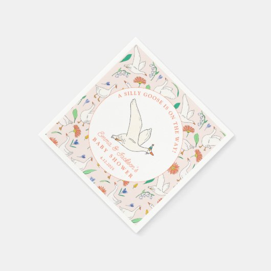 Albern Gänse Party Kinderdusche Serviette (Ecke)