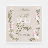 Albern Gänse Pink Bow Girl Babydusche Napkins Serviette (Vorderseite)