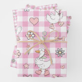 Albern Gänse Pink Gingham Birthday Geschenkpapier Set (Beispiel)